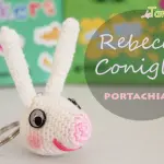 Per la Festa di Peppa, lo schema di Rebecca Coniglio amigurumi Portachiavi