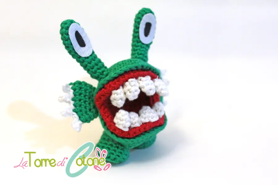 Schema pianta carnivora all'uncinetto: il Chompy degli Skylanders!