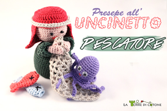 Schema presepe amigurumi: il pescatore