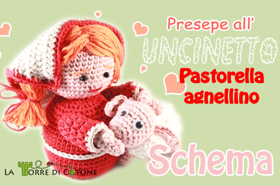 Schema Presepe all'uncinetto #6: pastorella e agnellino