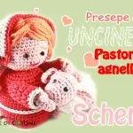 Schema Presepe all'uncinetto #6: pastorella e agnellino