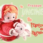 Presepe amigurumi: presentazione pastorella e agnellino