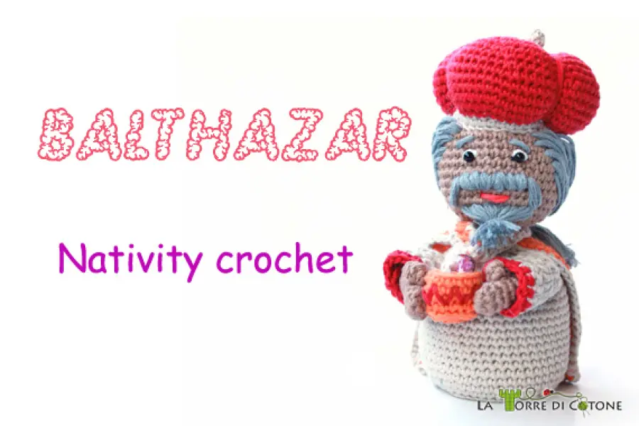 Nativity crochet: Balthazar, the first wise man pattern