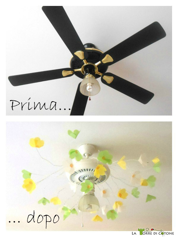 Trasformare la ventola in un lampadario fiorito