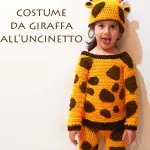 Costume da giraffa all'uncinetto con cuffietta