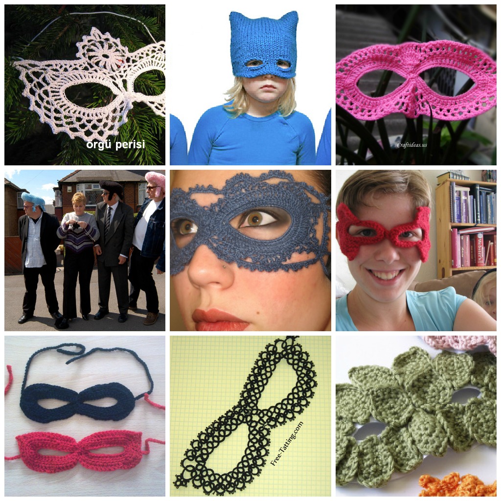 10 schemi di maschere all'uncinetto e ai ferri