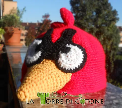 Cappello Angry Birds all'uncinetto
