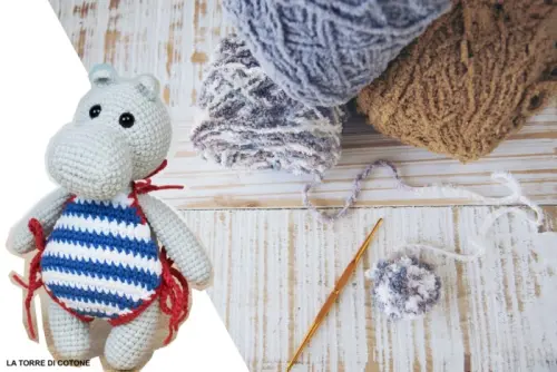 Schemi uncinetto: ippopotamo in costume