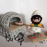 21° schema per presepe all'uncinetto: il forno