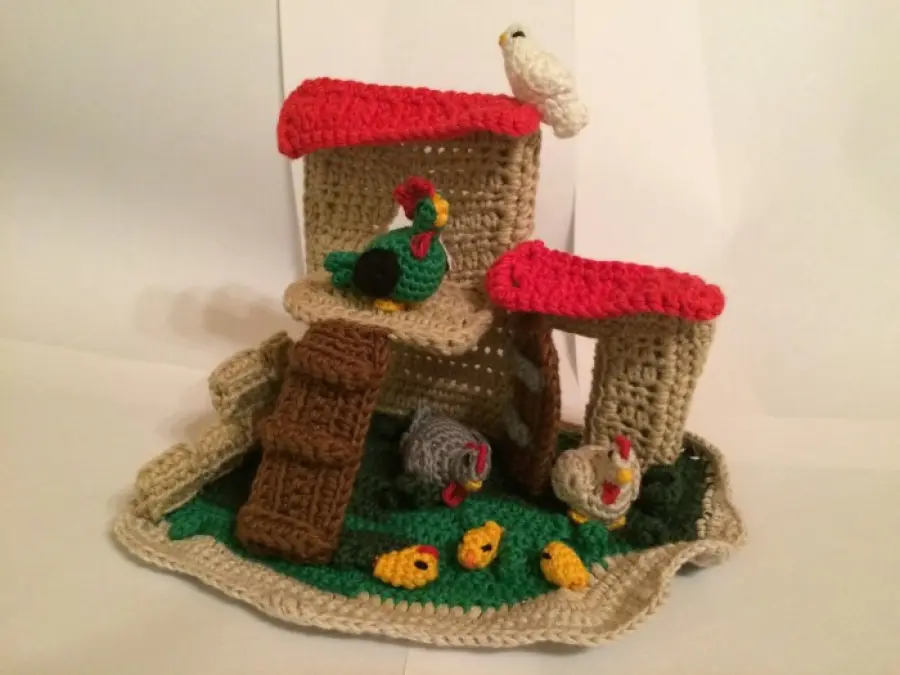 17° schema sal presepe all'uncinetto: il pollaio