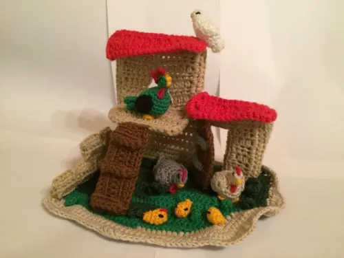 17° schema sal presepe all'uncinetto: il pollaio