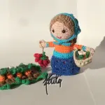 11° schema presepe all'uncinetto: la contadina