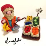 7° Schema presepe all'uncinetto 2015: il fruttivendolo