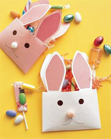 10 lavoretti di Pasqua da fare con i bambini, buste a forma di coniglio